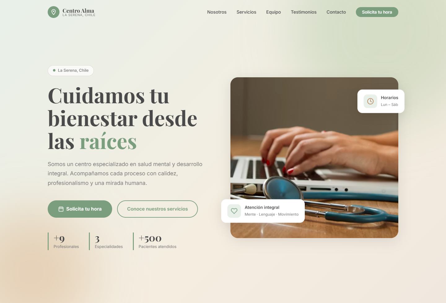Demo de sitio web para un centro de salud mental